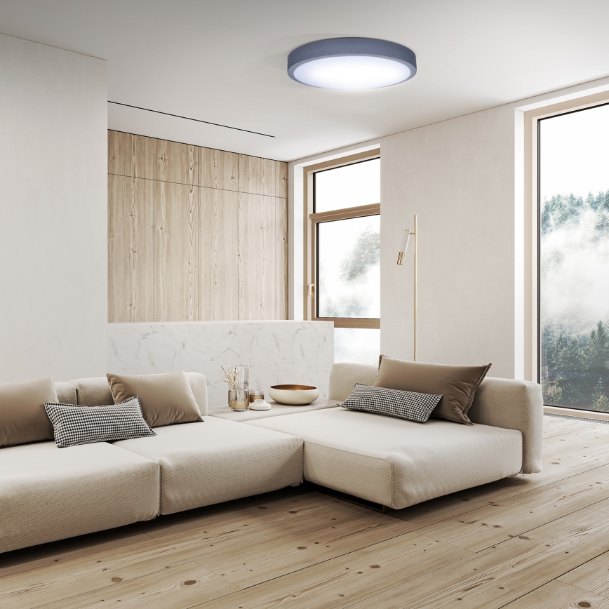 Dimmbare LED-Deckenleuchte GREY LED/48W/230V 3000-6500K grau d 38 cm + Fernbedienung