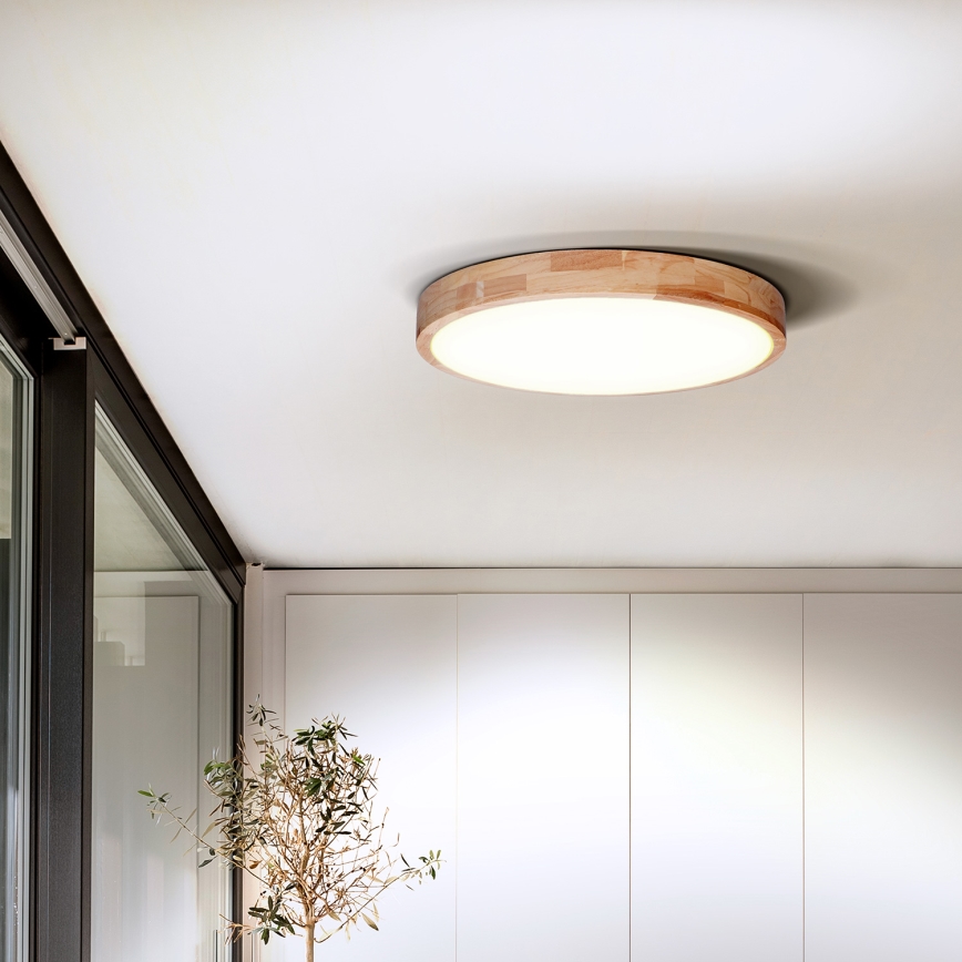 Dimmbare LED-Deckenleuchte SOLID OAK LED/60W/230V 3000-6500K Eiche d 51 cm + Fernbedienung