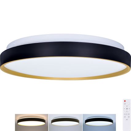 Dimmbare LED-Deckenleuchte CALA LED/48W/230V 3000-6500K schwarz/golden + Fernbedienung