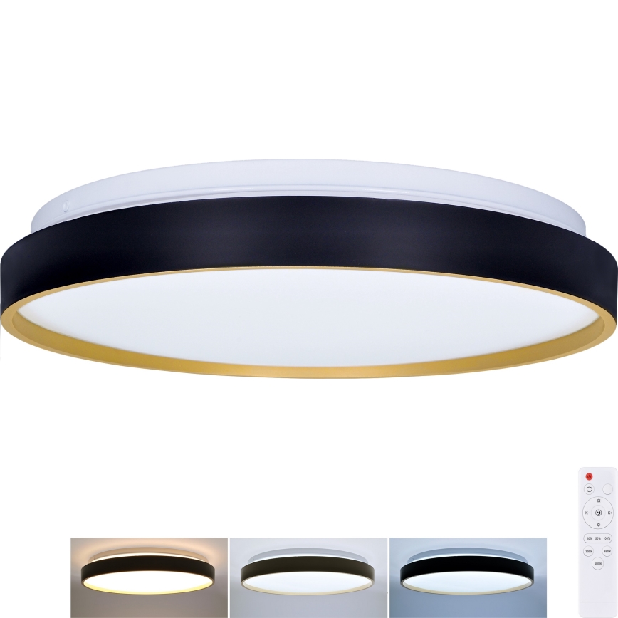 Dimmbare LED-Deckenleuchte CALA LED/48W/230V 3000-6500K schwarz/golden + Fernbedienung