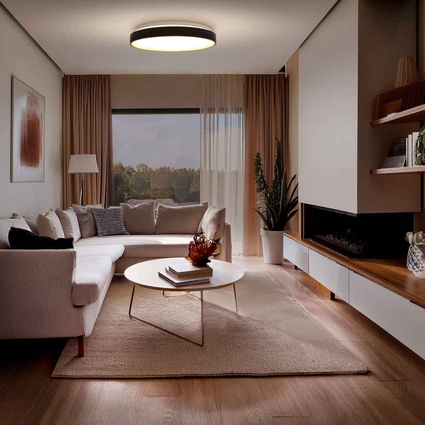 Dimmbare LED-Deckenleuchte CALA LED/48W/230V 3000-6500K schwarz/golden + Fernbedienung