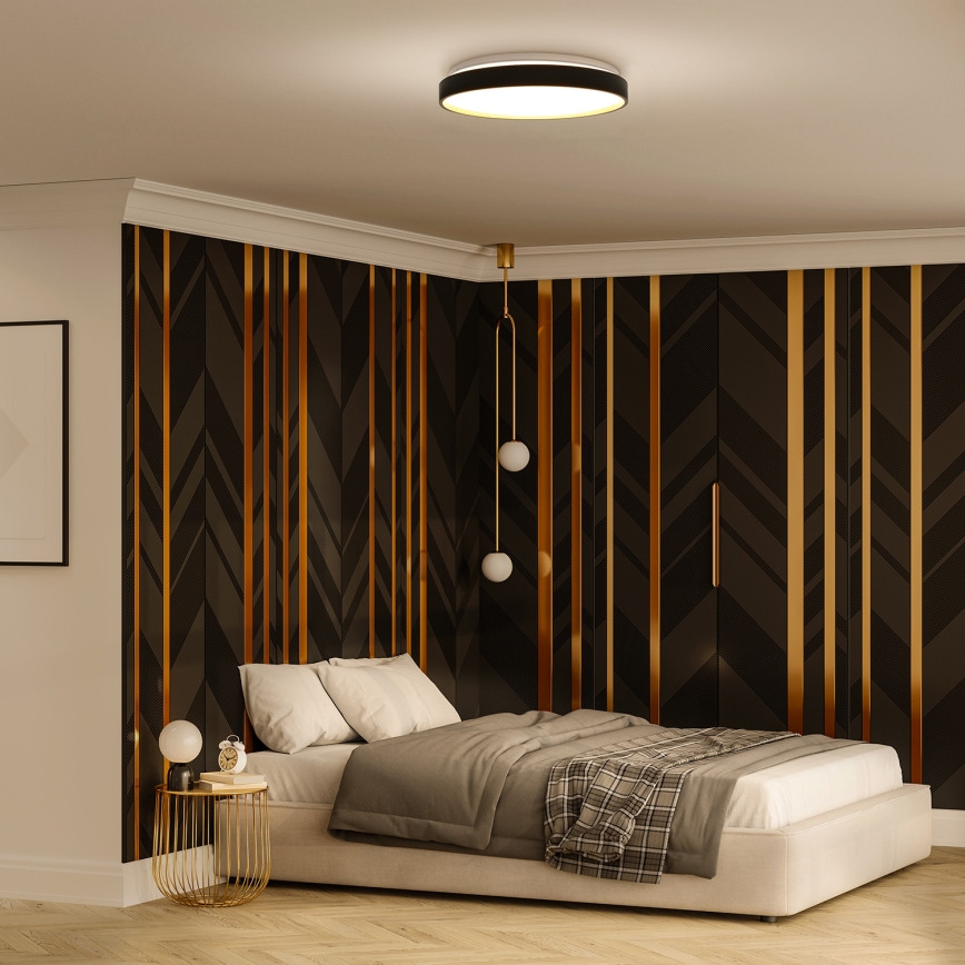 Dimmbare LED-Deckenleuchte CALA LED/48W/230V 3000-6500K schwarz/golden + Fernbedienung