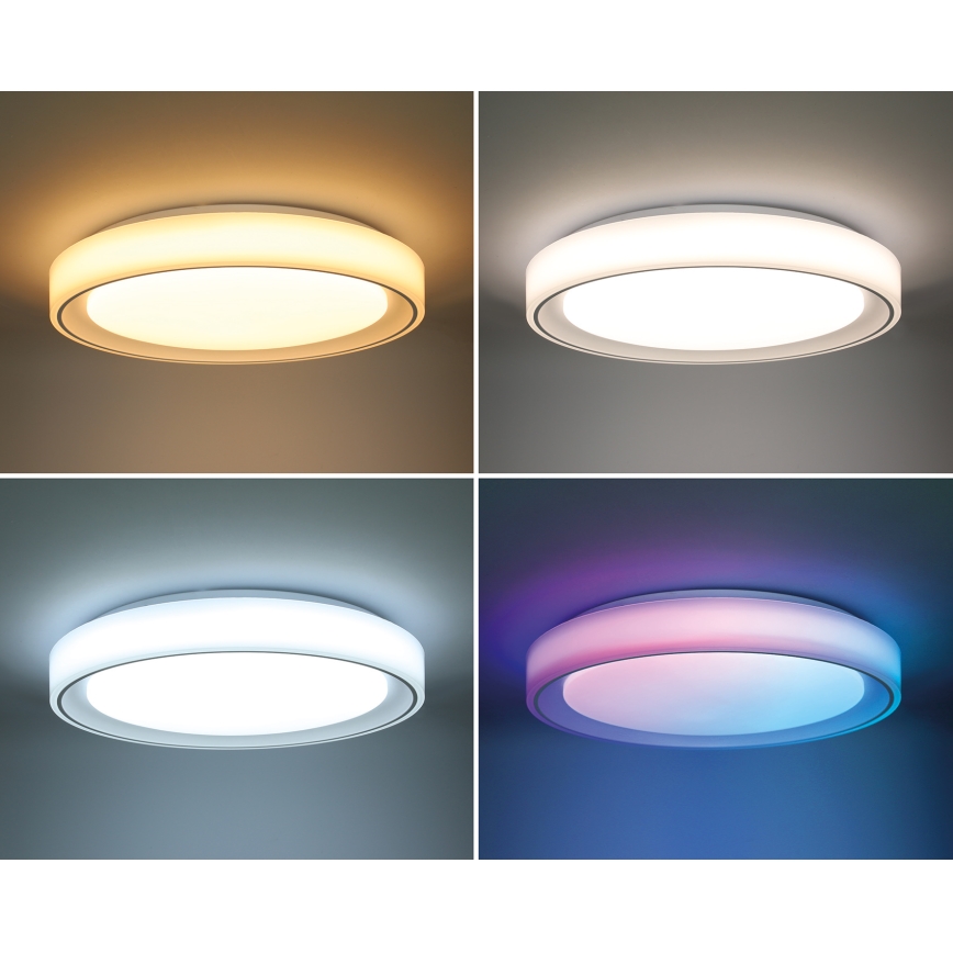Dimmbare LED-RGB-Deckenleuchte FLOCO LED/30W/230V 3000-6500K + RGB/6W d 40cm + Fernbedienung