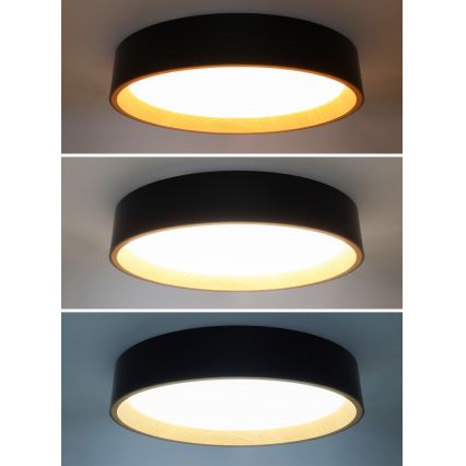 Dimmbare LED-Deckenleuchte LARIOS LED/48W/230V 3000-6500K d 39 cm schwarz + Fernbedienung