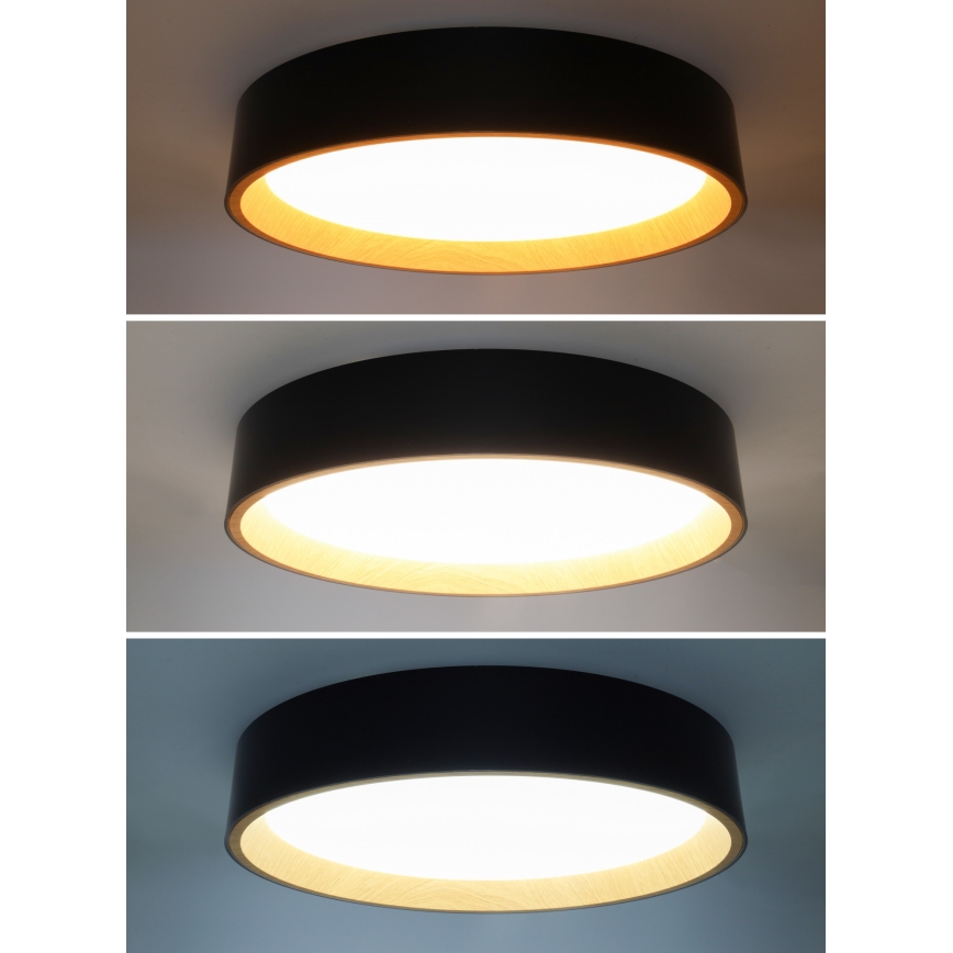 Dimmbare LED-Deckenleuchte LARIOS LED/48W/230V 3000-6500K d 39 cm schwarz + Fernbedienung