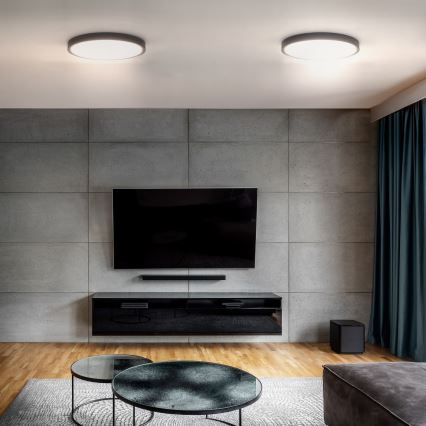 Dimmbare LED-Deckenleuchte ESTELA LED/36W/230V d 30 cm schwarz + Fernbedienung