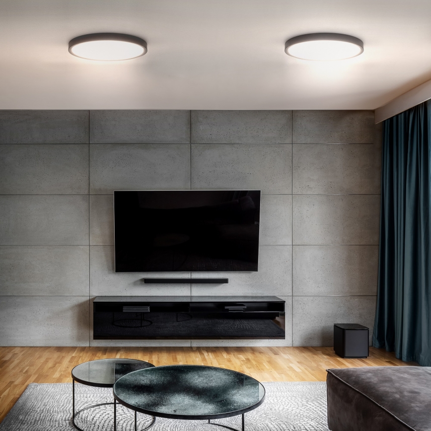 Dimmbare LED-Deckenleuchte ESTELA LED/36W/230V d 30 cm schwarz + Fernbedienung