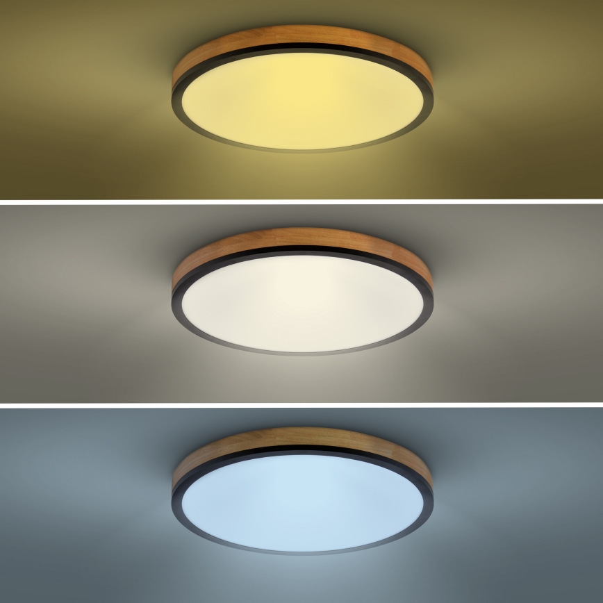 Dimmbare LED-Deckenleuchte LED/40W/230V 3000-6500K Eiche + Fernbedienung