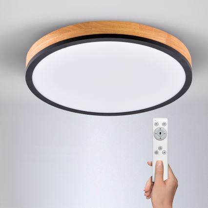 Dimmbare LED-Deckenleuchte LED/40W/230V 3000-6500K Eiche + Fernbedienung