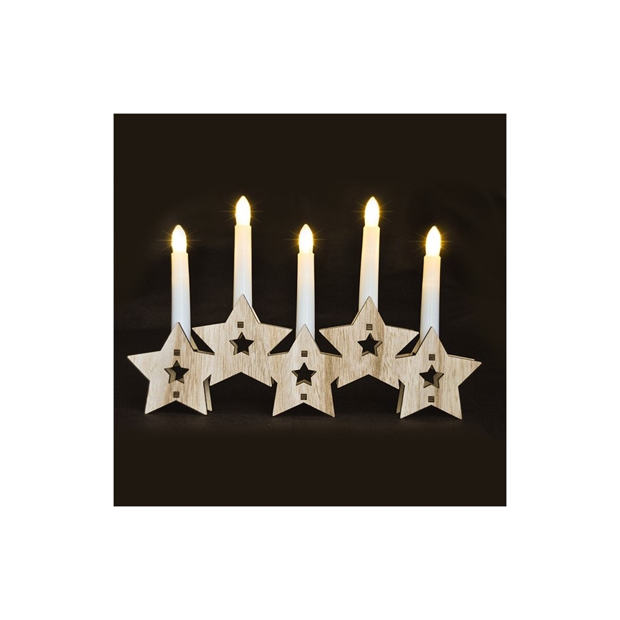 LED-Weihnachts-Kerzenleuchter 5xLED/2xAA