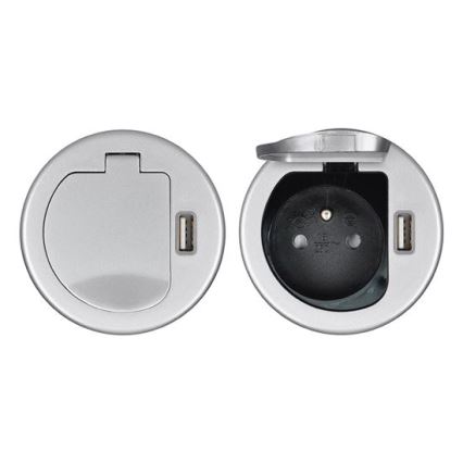 Eingebaute USB-Steckdose mit Deckel 230V