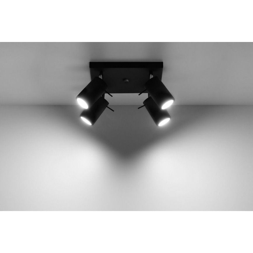 Strahler RING 4 4xGU10/10W/230V schwarz