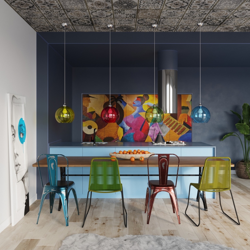 Pendelleuchte BALL mit Kabel 1xE27/15W/230V Ø 30 cm klar