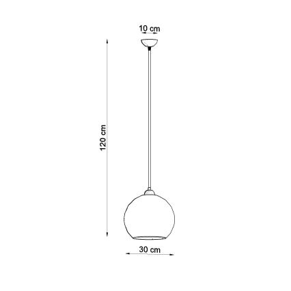Pendelleuchte BALL an Kabel 1xE27/15W/230V, Ø 30 cm, transparent/glänzender Chrom