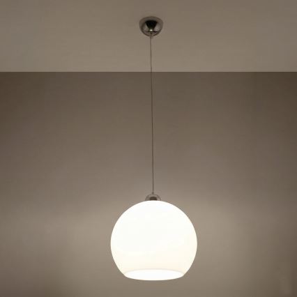 Pendelleuchte BALL 1xE27/15W/230V Ø 30 cm weiß