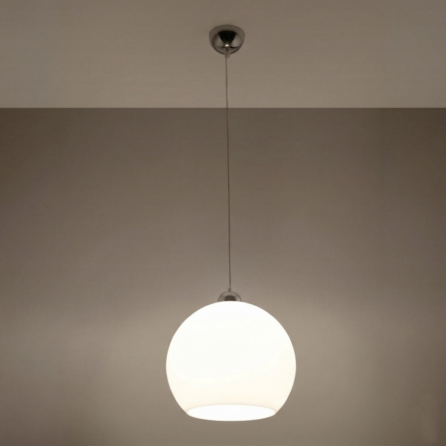 Pendelleuchte BALL 1xE27/15W/230V Ø 30 cm weiß