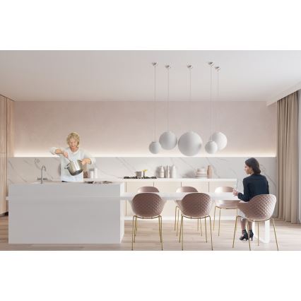 Pendelleuchte an Kabel UGO 1xE27/15W/230V Ø 20 cm weiß/Hochglanzchrom