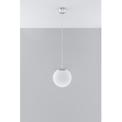 Pendelleuchte an Kabel UGO 1xE27/15W/230V Ø 20 cm weiß/Hochglanzchrom