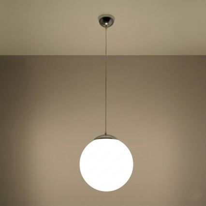 Pendelleuchte UGO mit Kabel 1xE27/15W/230V Ø 30 cm weiß/glänzender Chrom