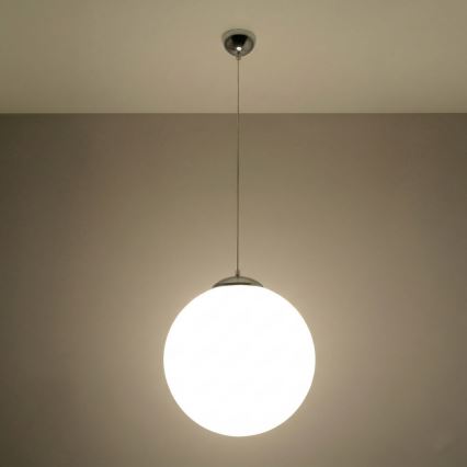 UGO Seil-Pendelleuchte 1xE27/15W/230V Ø 40 cm weiß/hochglänzender Chrom