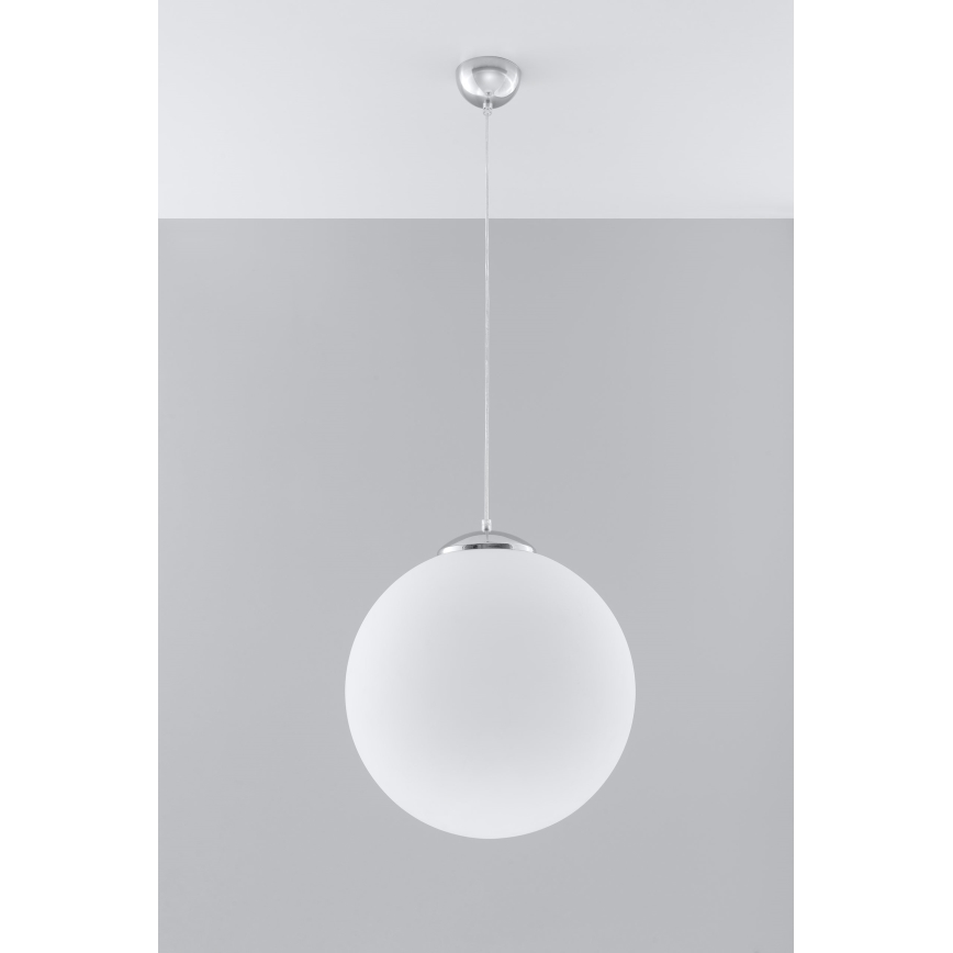 UGO Seil-Pendelleuchte 1xE27/15W/230V Ø 40 cm weiß/hochglänzender Chrom
