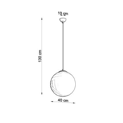 UGO Seil-Pendelleuchte 1xE27/15W/230V Ø 40 cm weiß/hochglänzender Chrom