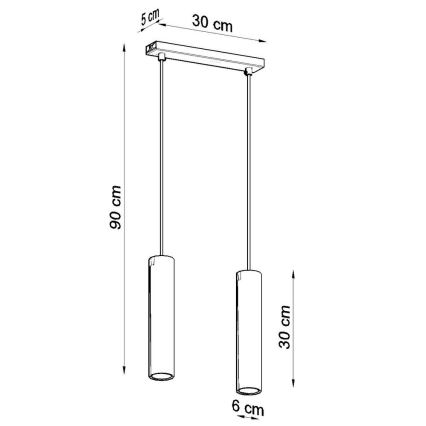 Hängeleuchte an Schnur LAGOS 2 2xGU10/10W/230V weiß