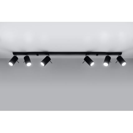 Strahler RING 6L 6xGU10/10W/230V schwarz