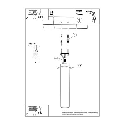 Strahler LAGOS 1xGU10/10W/230V 30 cm weiß