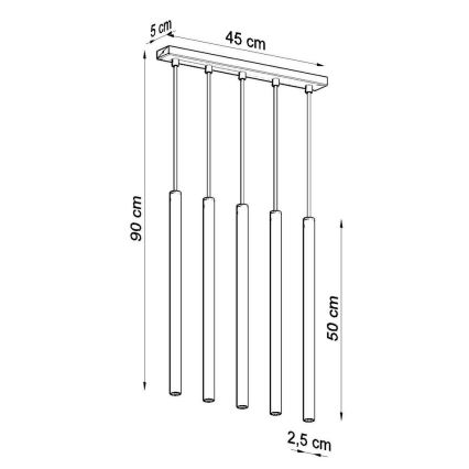 Hängeleuchte an Schnur PASTELO 5xG9/8W/230V weiß