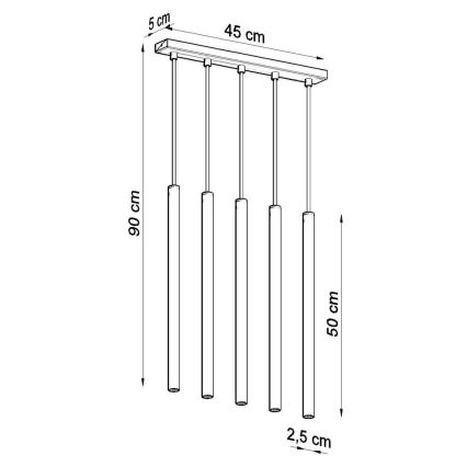 Hängeleuchte an Schnur PASTELO 5xG9/8W/230V schwarz