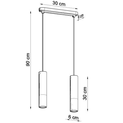 Hängeleuchte an Schnur PABLO 2xGU10/40W/230V weiß/Buche