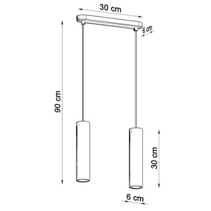 Hängeleuchte an Schnur LINO 2xGU10/40W/230V Buche