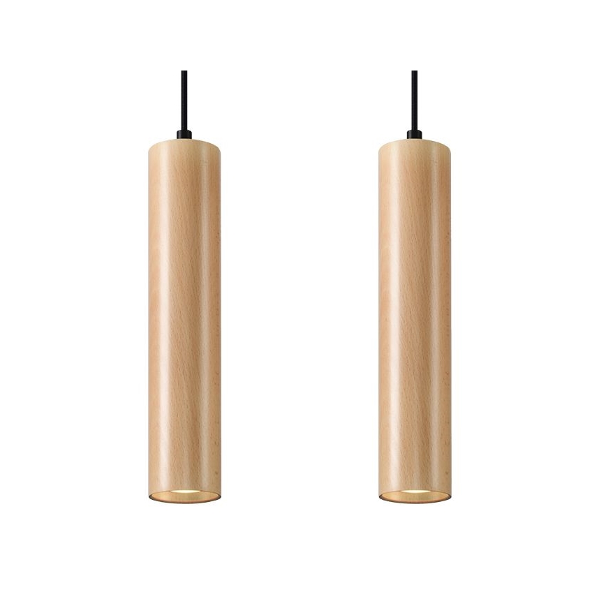 Hängeleuchte an Schnur LINO 2xGU10/40W/230V Buche