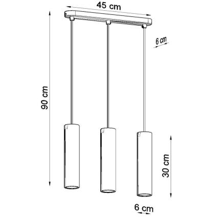 Hängeleuchte an Schnur LINO 3xGU10/40W/230V Buche