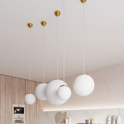 Hängeleuchte TOYA an Kabel 1xE27/60W/230V, Ø 20 cm, weiß/gold