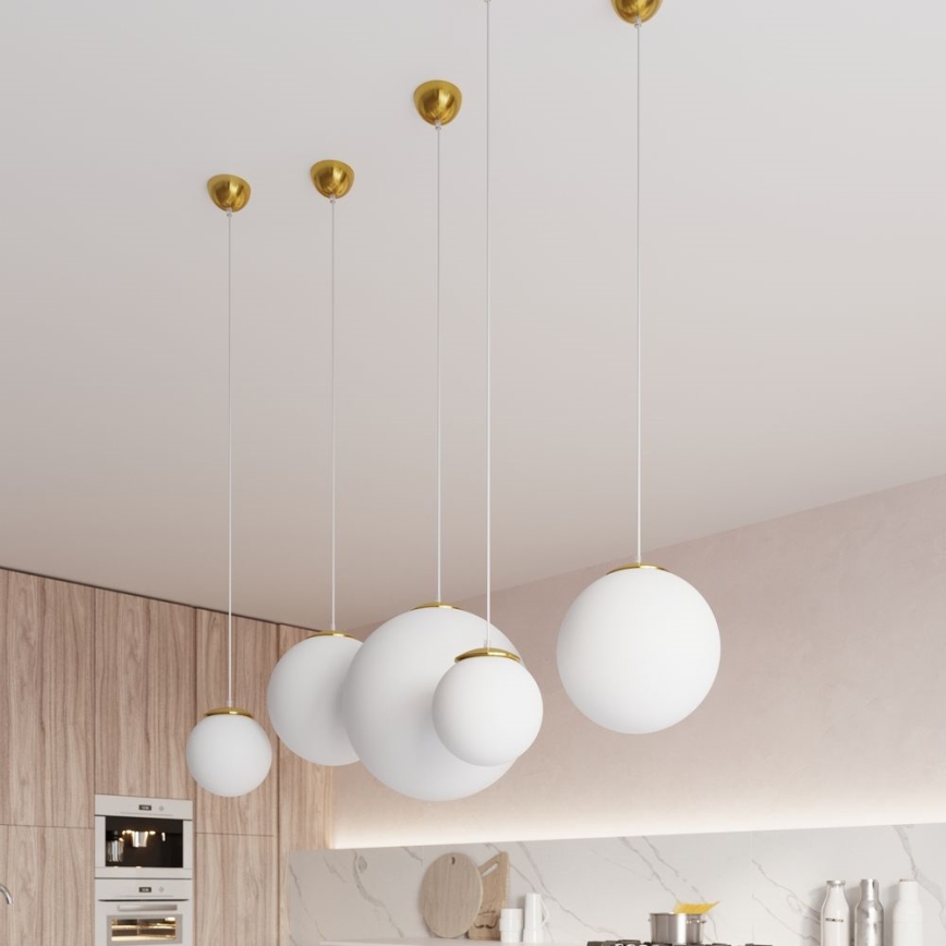 Hängeleuchte TOYA an Kabel 1xE27/60W/230V, Ø 20 cm, weiß/gold