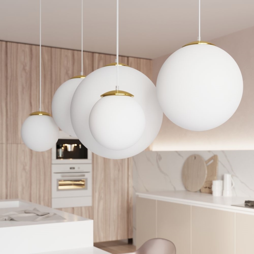 Hängeleuchte TOYA an Kabel 1xE27/60W/230V, Ø 20 cm, weiß/gold
