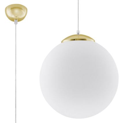 Elegante Pendelleuchte TOYA, 1xE27/60W/230V, Ø 30 cm, weiß/gold