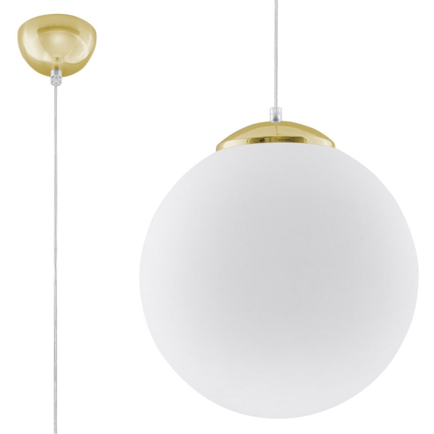 Elegante Pendelleuchte TOYA, 1xE27/60W/230V, Ø 30 cm, weiß/gold