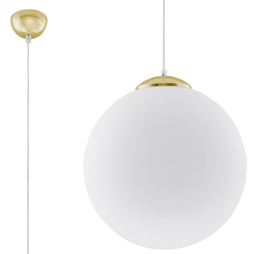 Hängeleuchte TOYA mit Kabelaufhängung, 1x E27/60W/230V, Ø 40 cm, Weiß/Gold