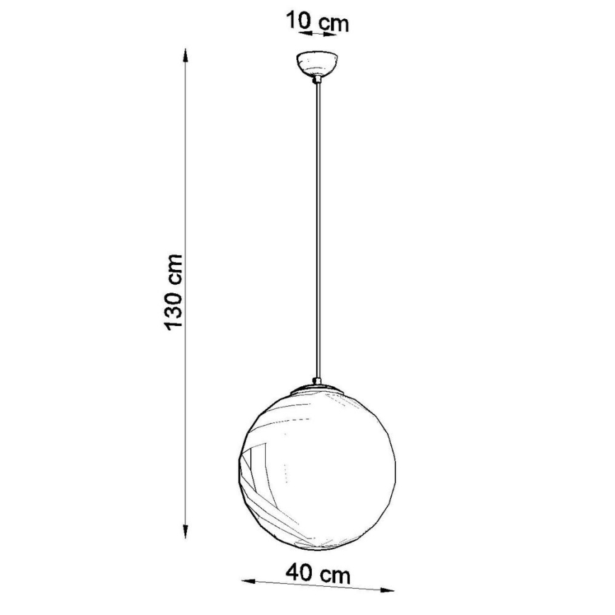 Hängeleuchte TOYA mit Kabelaufhängung, 1x E27/60W/230V, Ø 40 cm, Weiß/Gold