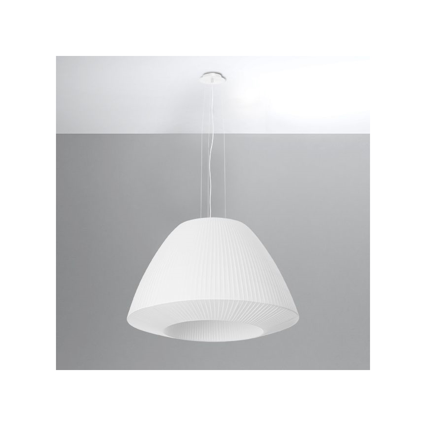 Kronleuchter an Schnur BELLA 3xE27/60W/230V d. 60 cm weiß