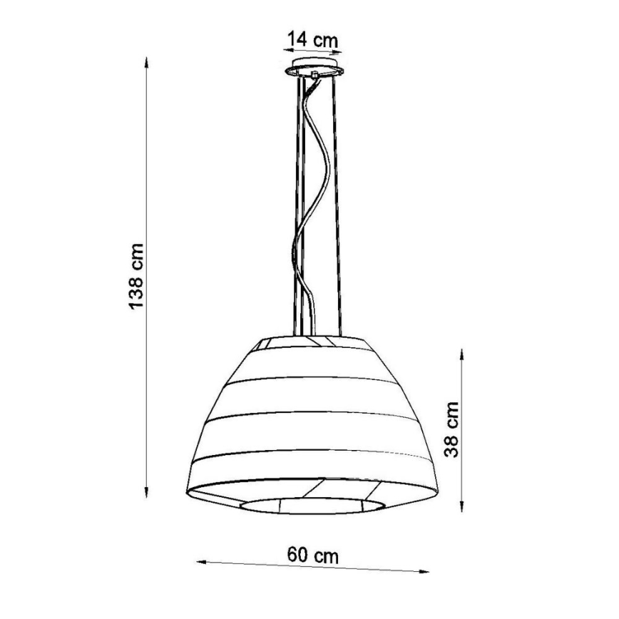 Kronleuchter an Schnur BELLA 3xE27/60W/230V d. 60 cm weiß
