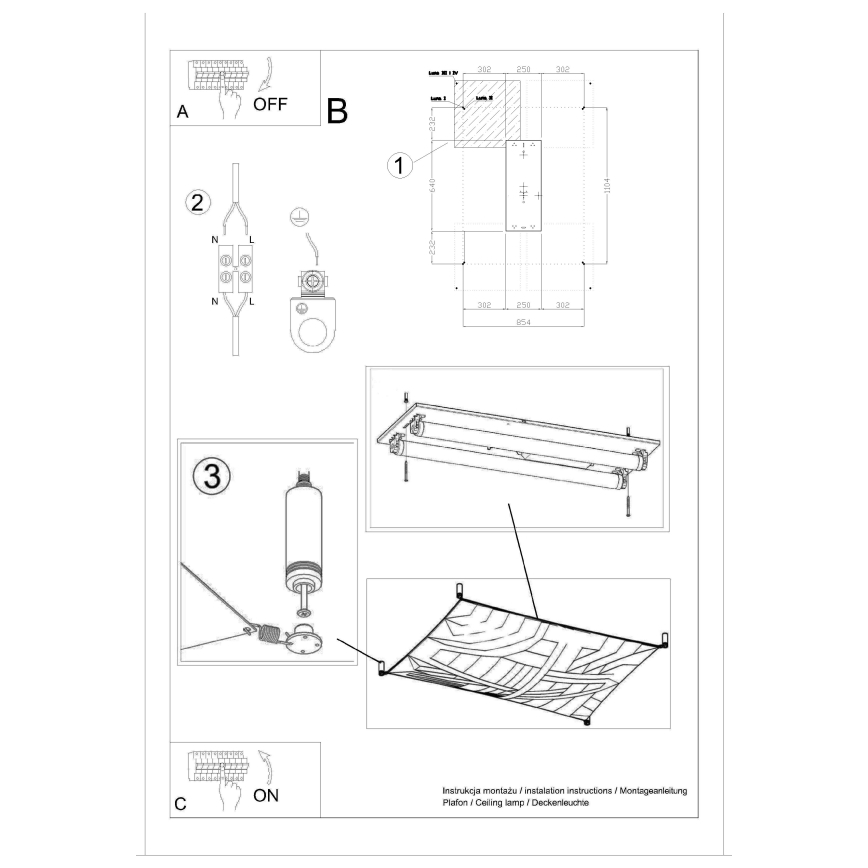 LED Deckenleuchte LUNA 2xG13/8,5W/230V 8x10,5 cm weiß