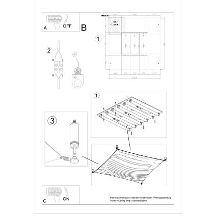 LED-Deckenleuchte LUNA 6xG13/8,5W/230V 14x14 cm weiß