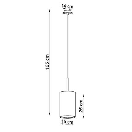 Kronleuchter an Schnur OTTO 1xE27/60W/230V d. 15 cm weiß