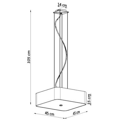 Kronleuchter an Schnur LOKKO 5xE27/60W/230V 45 cm schwarz