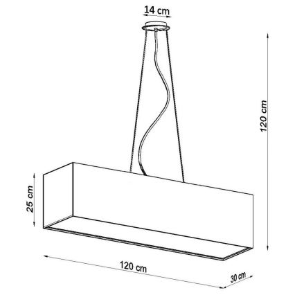 Kronleuchter an Schnur SANTA 5xE27/60W/230V 120 cm weiß