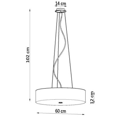 Kronleuchter an Schnur SKALA 5xE27/60W/230V d. 60 cm weiß